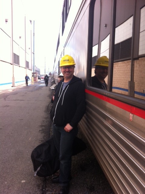 Rockin an Amtrak hardhat